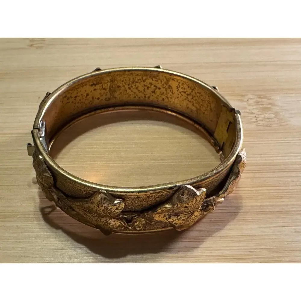 Vintage Whiting & Davis Salesman Sample Grapevine Hinged Bracelet 7in